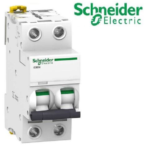 Schneider Electric – Disjoncteur bipolaire 2P 32A courbe D – Protection contre surcharges et courts-circuits – Installation sur rail DIN – Conforme EN 60898-1 - A9F75232