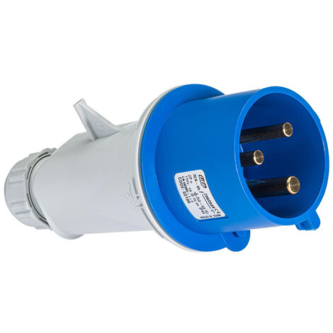 IDE – Prise mâle P17 CEE 2P+T 32A étanche IP44/IP67 – Résistante aux intempéries – Raccordement par borne à vis – 230V