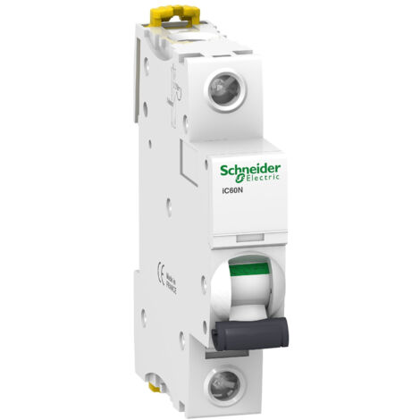 Schneider Electric – Disjoncteur unipolaire 2A courbe C – Protection contre courts-circuits – Montage sur rail DIN – Indicateur de déclenchement - ic60n (1/5)