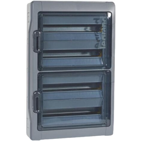 Legrand – 601988 Coffret électrique Plexo3 étanche IP65 – 4 rangées 18 modules – Entrées défonçables pour câblage direct – Usage extérieur industriel