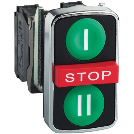 Xb4ba731327 Schneider - Bouton 3 Touches Complet: Vert/vert/rouge - 2no+1nf Harmony Xb4