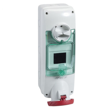 PratiKa - socle de prise à vis - saillie - 63A - 3P+T - 380-415V IP65 - rail DIN (PKB63Q534) (1/4)