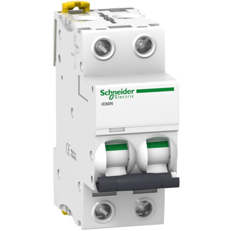 Schneider Electric – Disjoncteur bipolaire 20A courbe C – Protection circuits électriques – Tension 500V – Limite déclenchement 8x In – Rail DIN - iC60N (1/7)