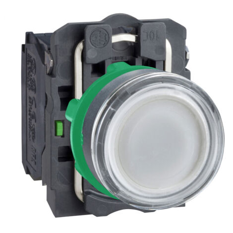 Xb5aw31m5 Schneider - Bouton Poussoir Lumineux Blanc ø22 - Impulsion - 240v - 1no+1nf - Harmony Xb5 (1/4)