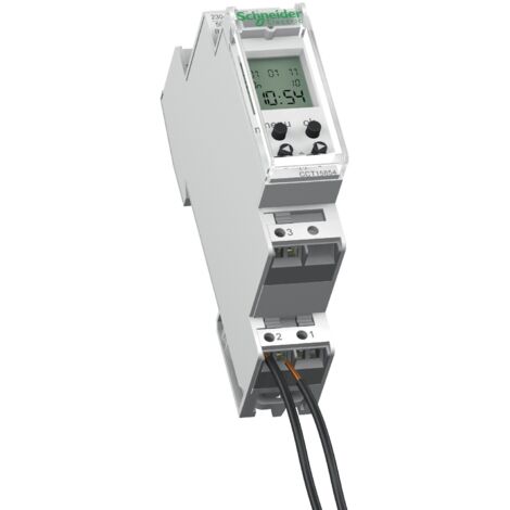 Schneider Electric – Interrupteur horaire numérique 24h/7j 1 canal 230V 16A – Réserve de marche 56h – Montage rail DIN – Précision +/- 0,5 sec/jour - IHP 24 H