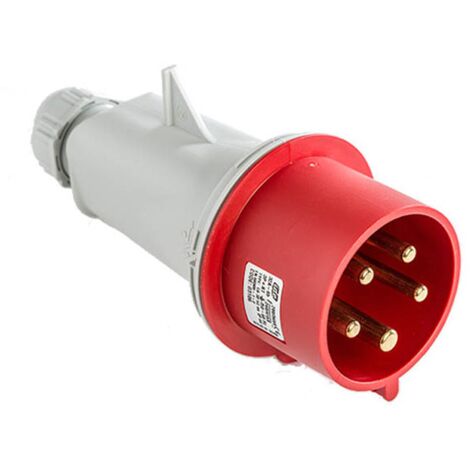 Prise mâle 3P+N+T 32A étanche IP67 – Pour chantiers humides – Tension 380V – Matériau polyamide 6 sans halogène
