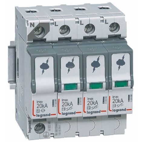 Legrand – Parafoudre T2 20kA 3P+N 320V – Protection tableau électrique – Installation amont différentiel – Conforme EN 61643-11
