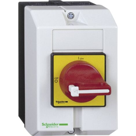 Schneider Electric – Disjoncteur unipolaire 690V 11A – VCF01GE – Courbe C – IP65 – Arrêt d'urgence avec poignée verrouillable rouge