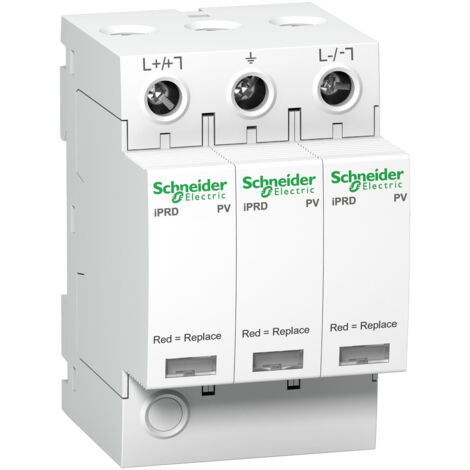 Schneider Electric – A9L40271 Parafoudre bipolaire 800V Type 2 – 40kA courant de décharge – Protection installations photovoltaïques – Indicateur de fin de vie - Iprd-dc40r