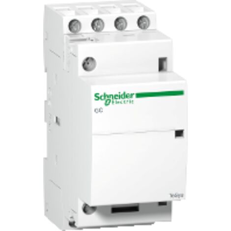 Schneider Electric – GC2540M5 – Contacteur tétrapolaire 25A – 4NO – Tension 220-240VCA – Montage sur rail DIN – Pour contrôle moteur et éclairage - 240vca