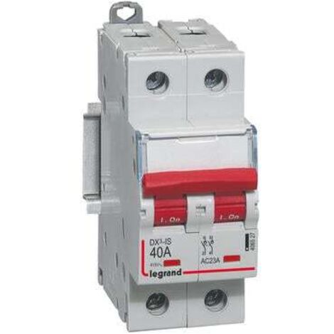 Legrand – Disjoncteur bipolaire 40A – Courbe de déclenchement AC 22A – Largeur 88mm – Connexion à vis – Montage sur rail symétrique