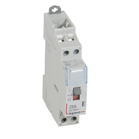 Legrand – Contacteur pour tableau électrique 25A – Bobine 24V AC – 2F contacts normalement fermés – Installation sur rail DIN (1/3)