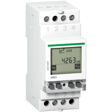 Schneider Electric – Délesteur monophasé 1 voie 230V 32A – Écran LCD rétro-éclairé – Réglage de seuil 0,8kW à 7kW – Pour circuit prioritaire 32A