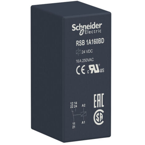 Zelio Relay RSB - relais PCB embrochable - 1OF - 16A - 24VDC (RSB1A160BD)