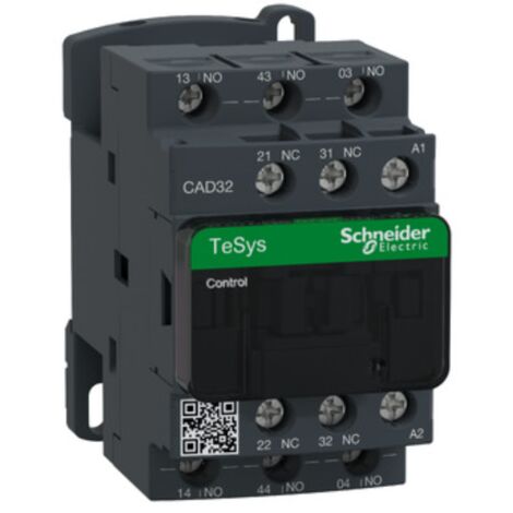 Schneider Electric – Contacteur pour tableau électrique 10A 24V CA – 3 contacts NO + 2 NF – Système de connexion à vis étrier – Endurance 30 Mcycles - PLUS 2 O