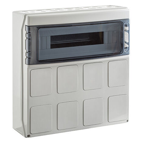 IDE – PCSN18PT – Coffret électrique étanche IP65 18 modules – 1 rangée – Prédécoupé 8 prises – Dimensions 436x418x147mm (1/5)