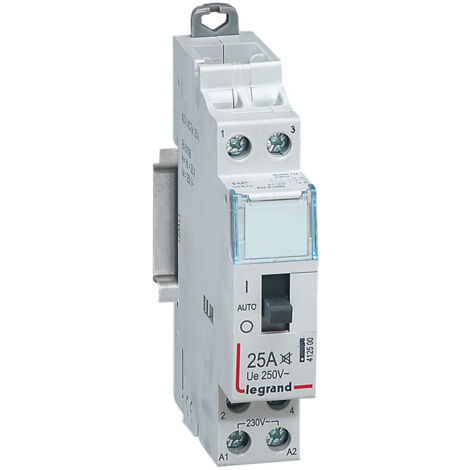 Legrand – Contacteur bipolaire silencieux 230 V 25 A – O + F pour chauffe-eaux – Compatible avec peigne d'alimentation – LEG412500