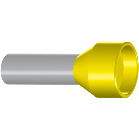 Embout de câblage isolé pour fil souple section 70mm² - jaune - collerette isolante - Sachet de 25 pièces