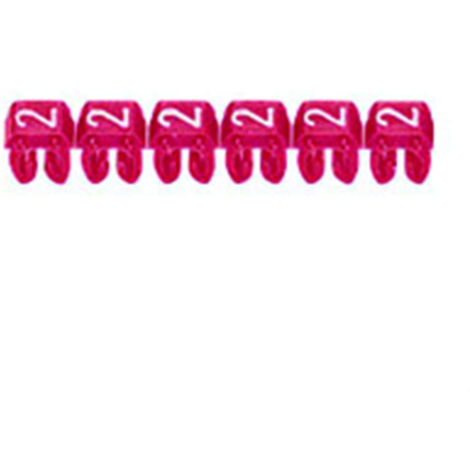 038222 Legrand - Boite De 1200 Repères Cab 3 Pour Fils 1,5mm² à 2,5mm² - Marquage Chiffre 2 Rouge