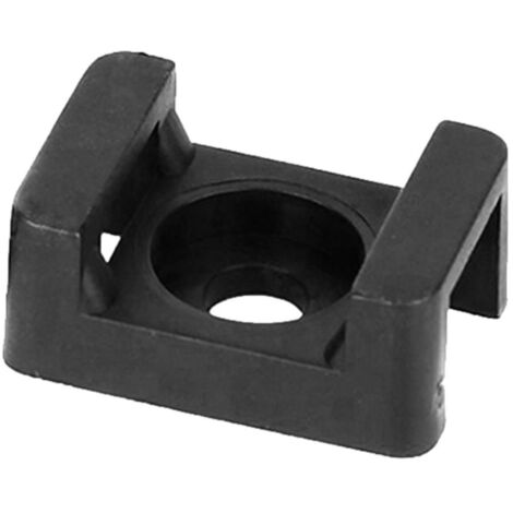 Attache-câble, selle, vis, 22x16 mm, trou de montage 6,8 mm, noir, 100 pièces