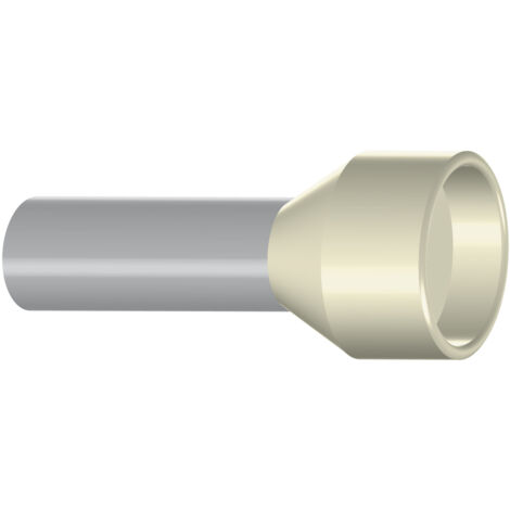 Embout de câblage isolé pour fil souple section 16mm² - ivoire - collerette isolante - Sachet de 100 pièces