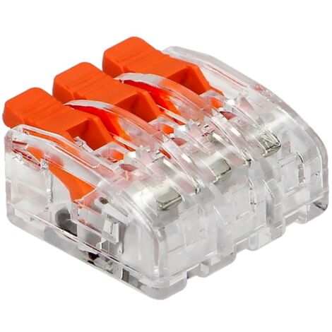 Connecteur de serrage d'installation à 3 fils pour tout fil de 0,2 à 4 mm ? CEI 450V / 32A 10 pièces. (1/4)