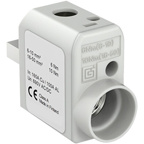 Connecteur alu cuivre 6 à 50mm² connexion par le haut 690V (1/2)