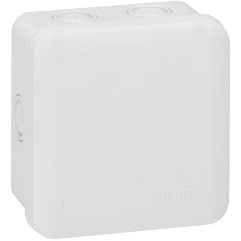 Boîte de dérivation carrée à 7 entrées pour presse-étoupe Plexo dimensions 80x80x45mm gris RAL7035 LEGRAND 092014 (1/5)