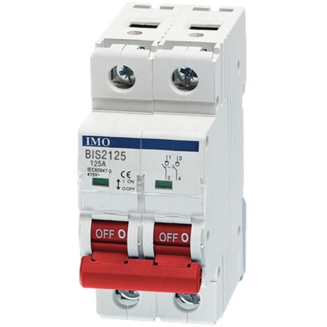 BIS2063A interrupteur sectionneur 63A bipolaire 2 pôles – Tension 230V/400V – Cadenassable pour maintenance – Norme EN 60947-3 – IMO