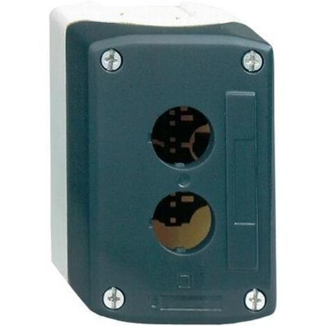 boîte à boutons vide - harmony xald - pour xb5 - 2 trous - gris - schneider electric xald02