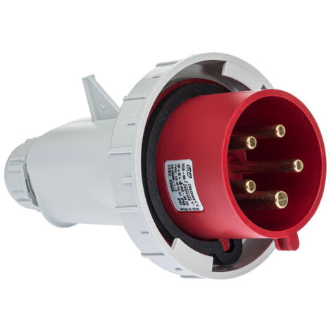 Fiche mobile mâle tétrapolaire 32A 3P+N+T 380V – 5 broches étanche IP67 – Pour installations industrielles et milieux humides
