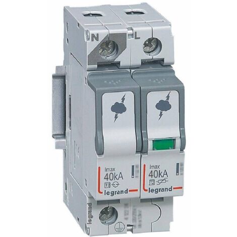 Legrand – Parafoudre pour tableau électrique 1P+N 320V 2 modules – Type 2 Imax 40kA – Protection contre surtensions – Indicateur d'état - IMAX 40 KA PAR