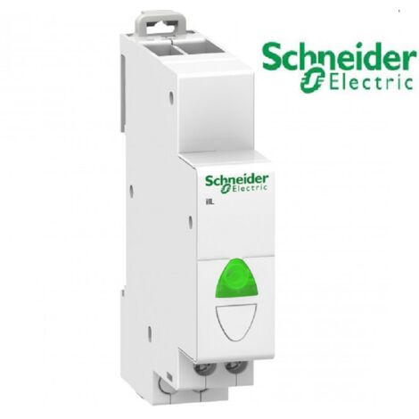 Schneider Electric – Voyant lumineux simple A9E18321 – vert 110 à 230 VCA – LED – Éclairage pilote modulaire – Durée de vie 100 000 H