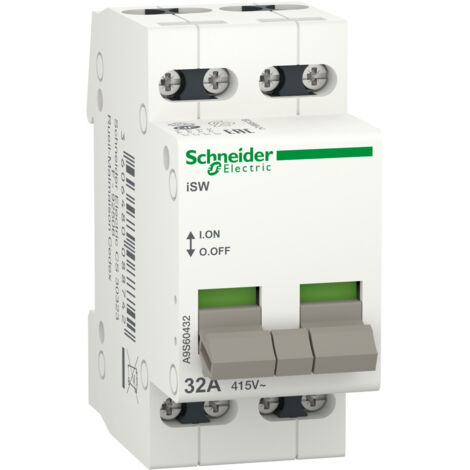 Schneider Electric – Interrupteur-sectionneur 4P 32A 415V AC – IP40 pour tableau électrique – A9S60432 - ISW 4 P
