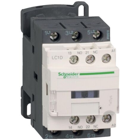 Schneider Electric – Contacteur pour tableau électrique 3P 9A 440V AC – Bobine 230V CA – Durée de vie électrique 2M cycles – LC1D09P7