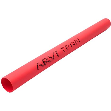 Gaine Thermorétractable - 1,5/0,85mm - Rouge - Longueur 1m - Restreint 2:1 - Paroi Fine - Arvi Tpam-1.5-vm (1/2)