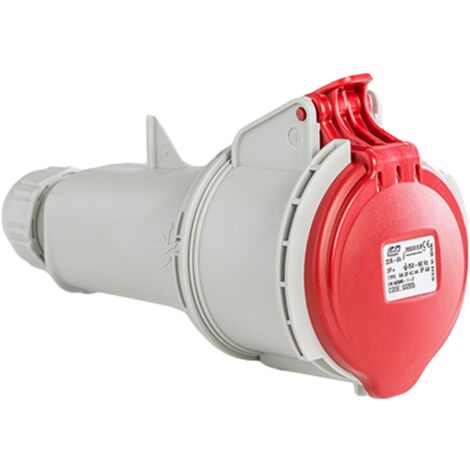IDE – Prise femelle 3P+T 32A étanche IP67 – Résistante aux conditions extrêmes – Connexion 380V – Borne à vis pour câbles jusqu'à 10mm²