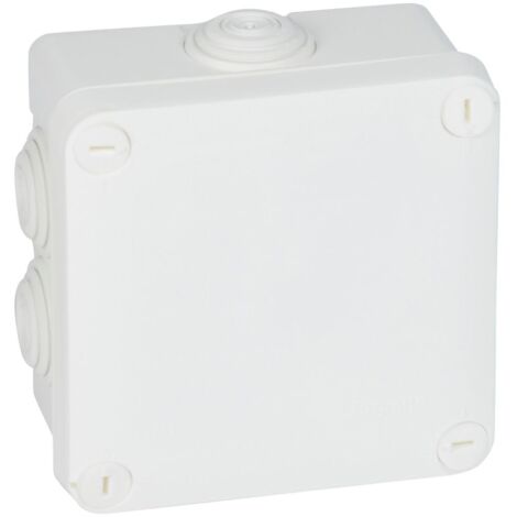 Legrand – Boîte de dérivation étanche 105 x 105 x 55 mm – IP55 pour environnements humides – 7 embouts interchangeables – Fixation rapide