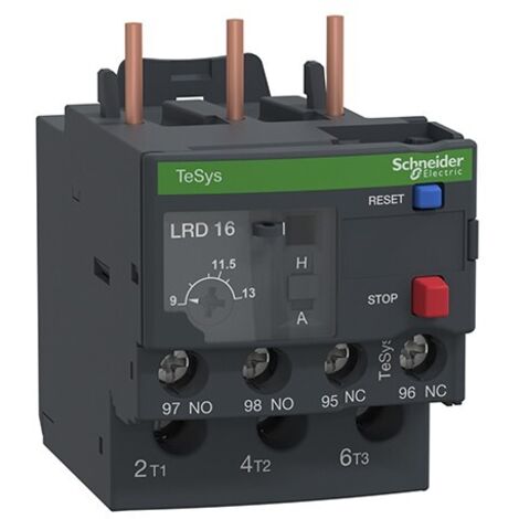 Schneider Electric – Relais de protection thermique 9-13A – Protection moteur tripolaire CA/CC – Classe de déclenchement 10A – LRD16