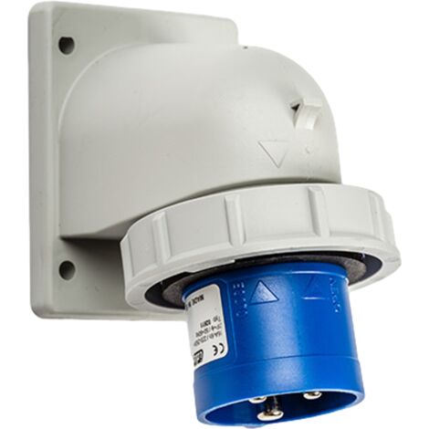IDE – Prise mâle à encastrer 16A 2P+T – Étanchéité renforcée IP67 – Monophasée pour installations industrielles – Compatible camions frigorifiques