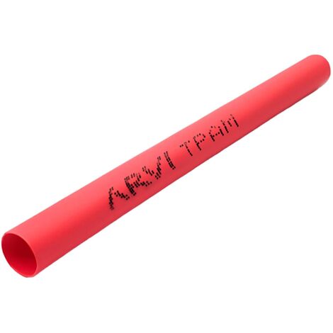 Gaine Thermorétractable - 1/0,65mm - Rouge - Longueur 1m - Restreint 2:1 - Paroi Fine - Arvi Tpam-1.0-vm (1/2)