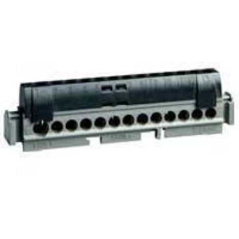 Legrand – Bornier de répartition isolé IP2X 4852 – 8 connexions 1,5mm² à 16mm² – Montage sur rail DIN – Intensité 100A à 400V - 16mm2