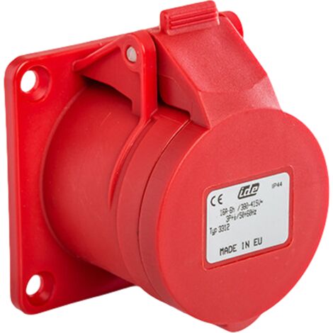 Prise Femelle Droite Triphasé 16a 3p+t 380v - 4 Broches - étanche Ip44 - Ide