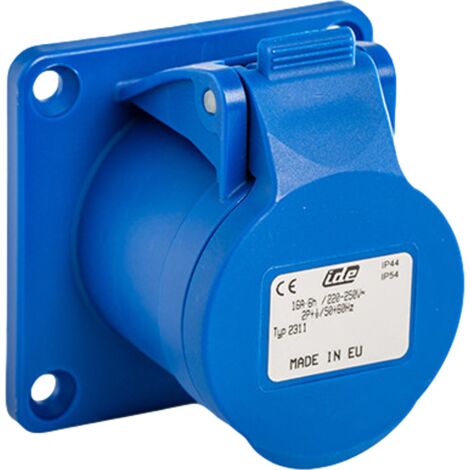 IDE – Prise femelle droite 16A 2P+T 220V – étanche IP44 pour milieu professionnel – raccordement par borne à vis – qualité professionnelle