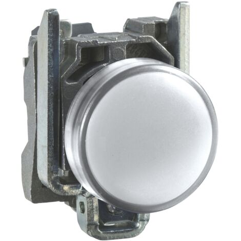 Schneider Electric – Voyant rond Ø22 IP66 blanc LED intégrée 240V – Signalisation industrielle – Raccordement par bornes à vis-étrier – XB4BVM1