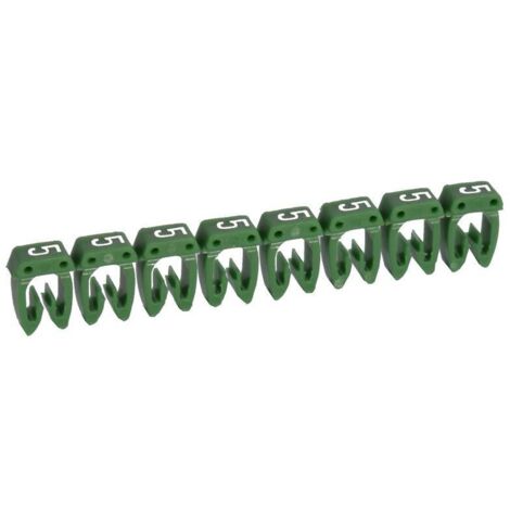 repère pour fil de 0.5 à 1.5 mm2 - chiffre 5 - couleur vert - legrand cab 3