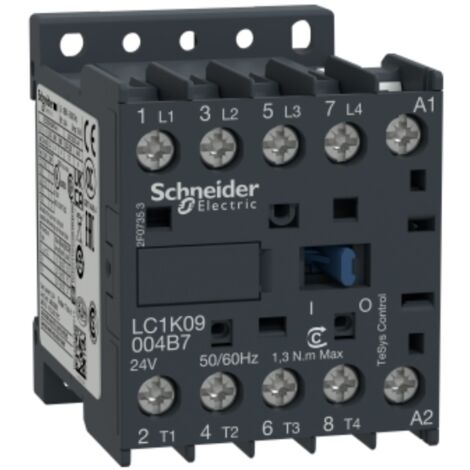 Schneider Electric – Contacteur pour tableau électrique 4 pôles 20 A 230 V CA – Tension de contact 690 V CA – LC1K09004P7