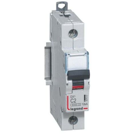 Disjoncteur 2A 1P 1 module 230-400V 10kA courbe C arrivée haute départ bas raccord à vis DX³6000 LEGRAND