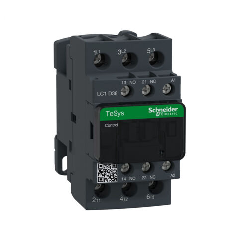 Lc1d38e7 Schneider - Contacteur Tripolaire - 3no - 38a - Bobine 48vca - Vis (1/2)