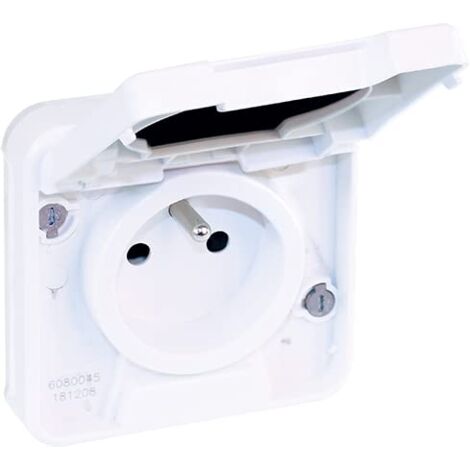 EUROHM OXXO PRISE DE COURANT 2P+T ÉTANCHE COMPLET ENCASTRÉE BLANC IP55 - 60898